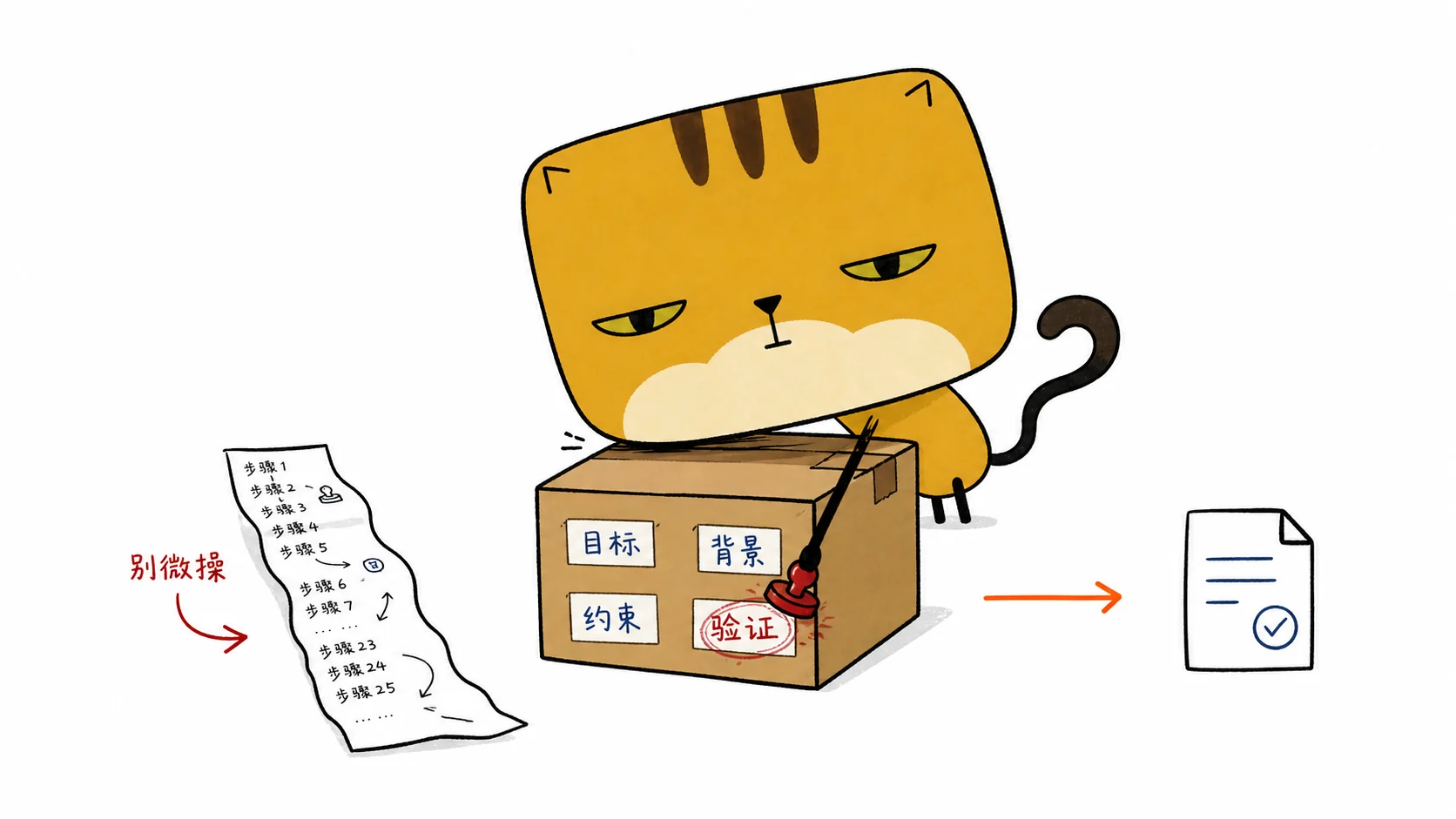 方饼猫把目标、背景、约束和验证打包成交付